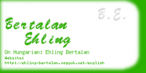 bertalan ehling business card